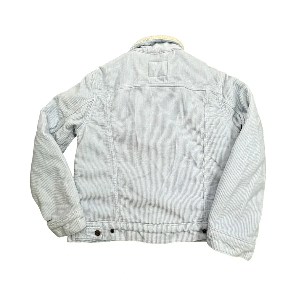 Levi's Jacket Mens S Light Blue Sherpa Lined Corduroy Trucker Jacket 36137-0047
